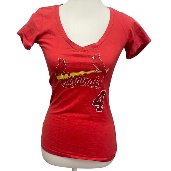 Genuine Merchandise Tops - Genuine Merchandise Womens Small Molina Cardinals Short Sleeve V Neck Tee Shirt